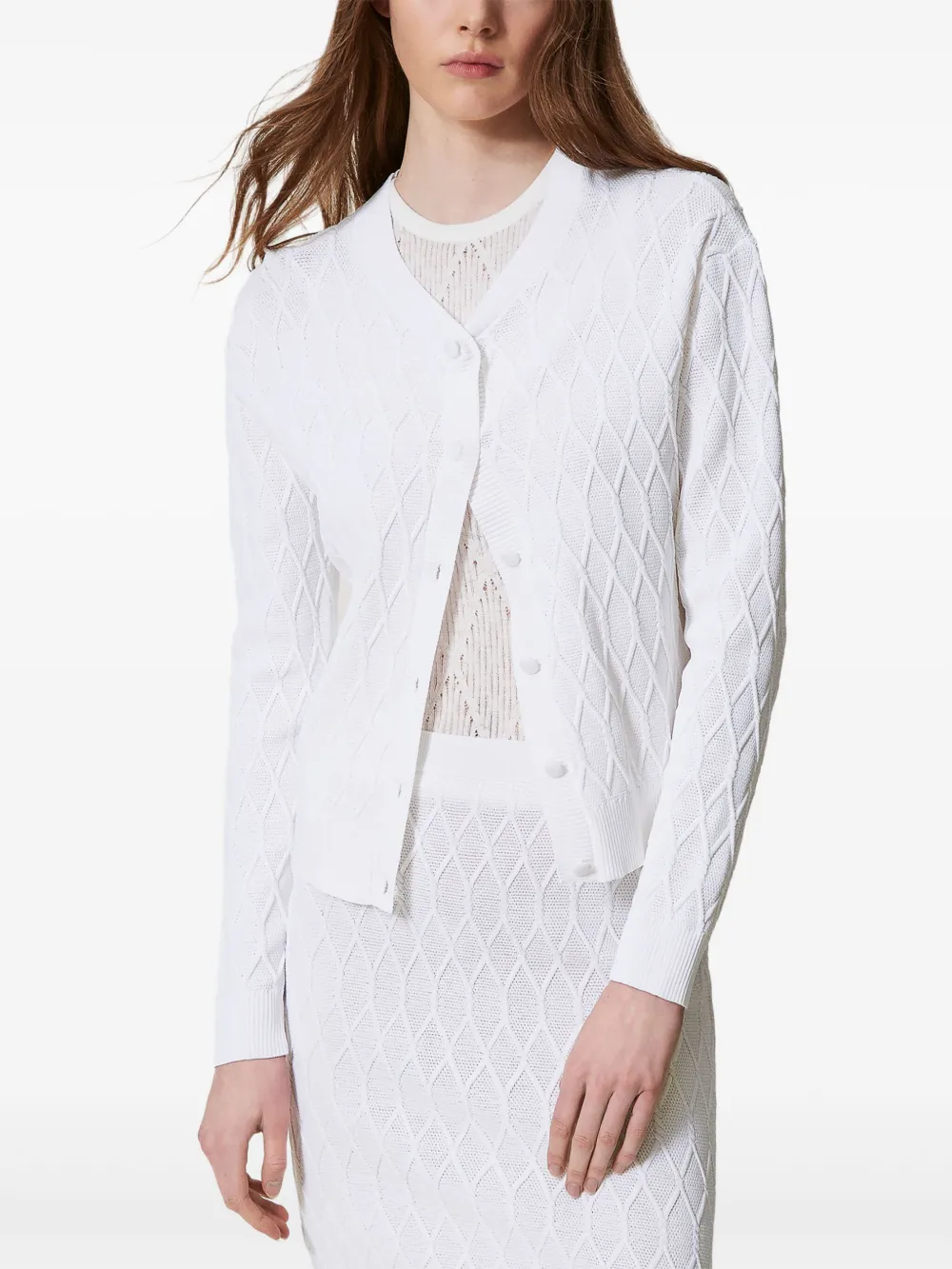 TWINSET Lozenge cardigan - Wit