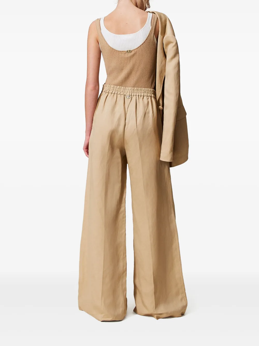 TWINSET Palazzo plooibroek Beige