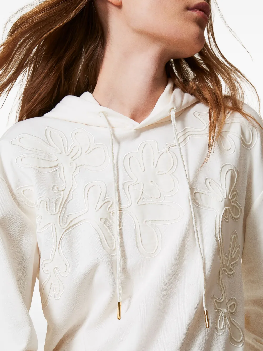 TWINSET Hoodie met borduurwerk Wit