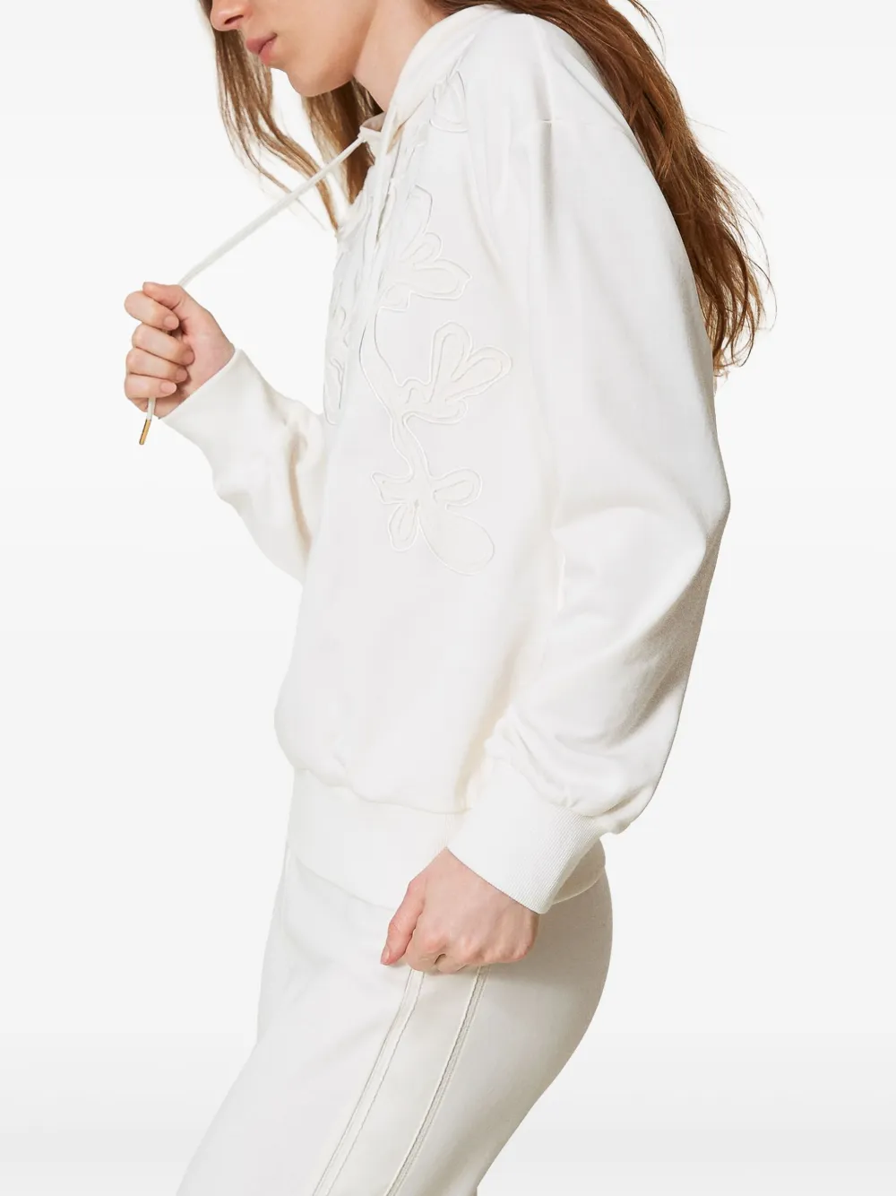 TWINSET Hoodie met borduurwerk Wit