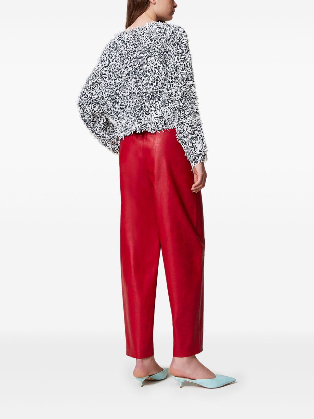 TWINSET Broek van imitatieleer Rood