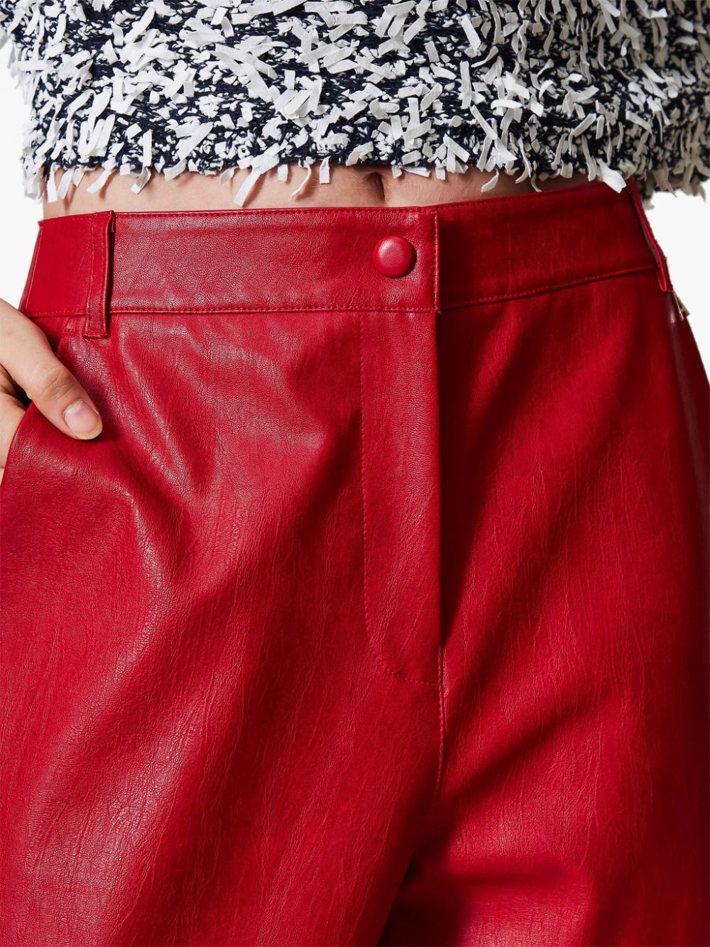 TWINSET Broek van imitatieleer Rood