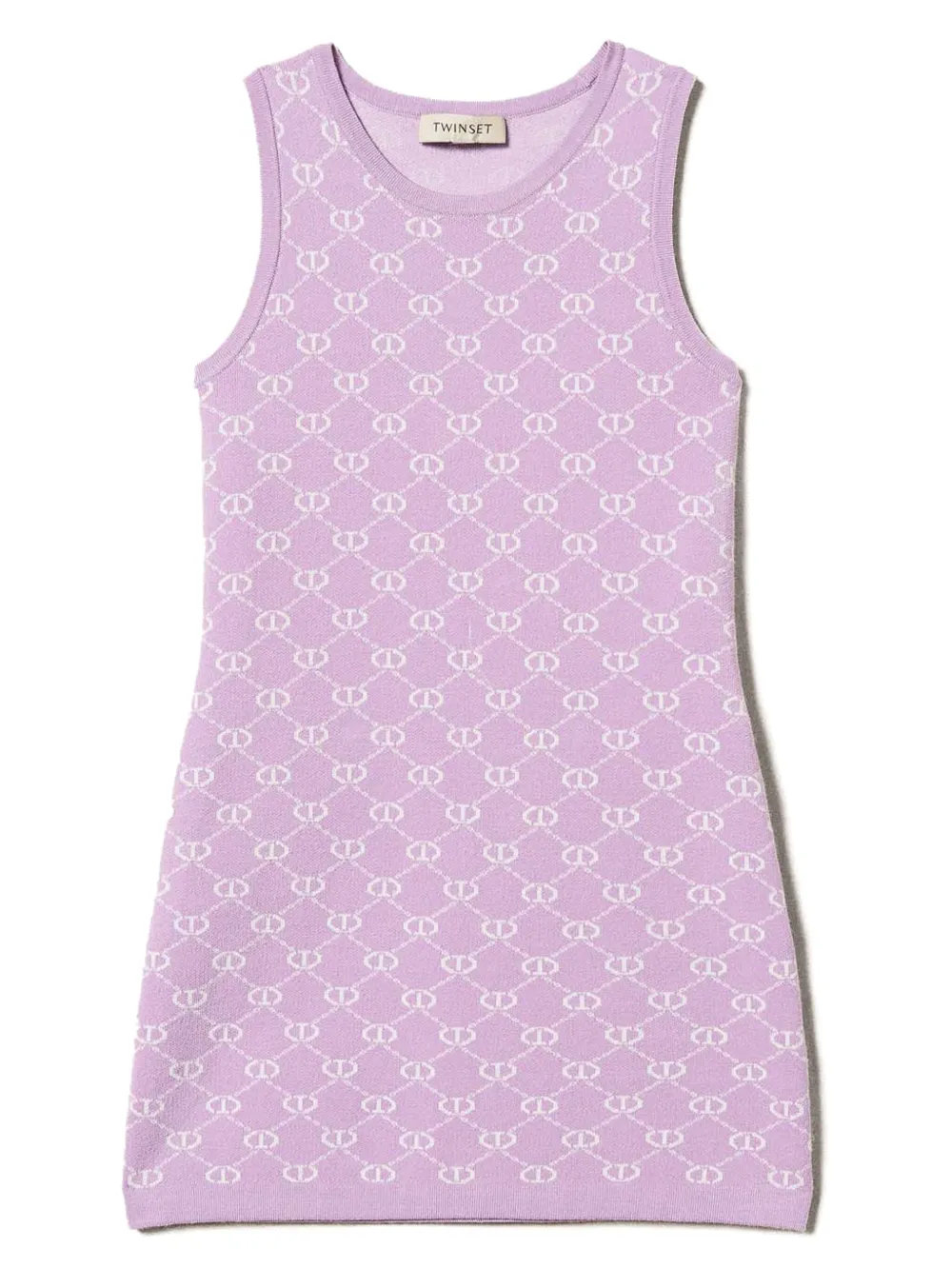 TWINSET Kids Jurk met intarsia logo Paars