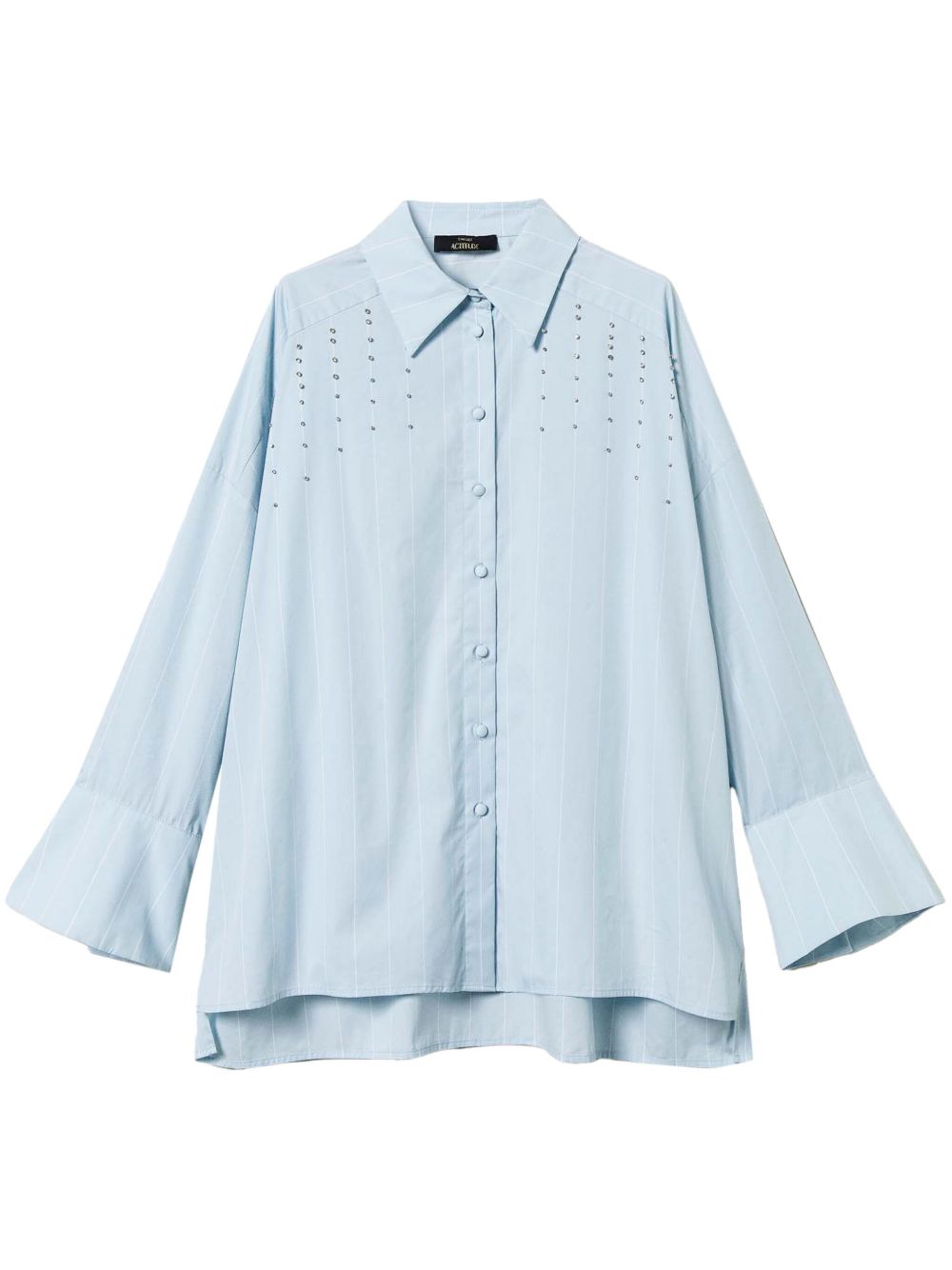 bezel embroidery poplin shirt