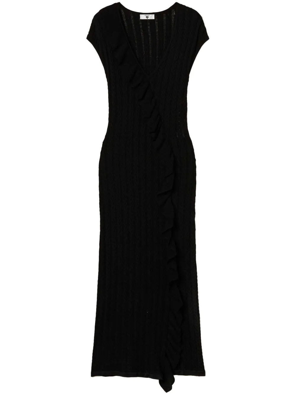 TWINSET vestido midi con diseño tejido | negro | Image 1