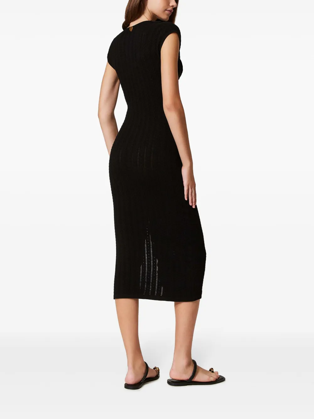 TWINSET Gebreide midi-jurk Zwart