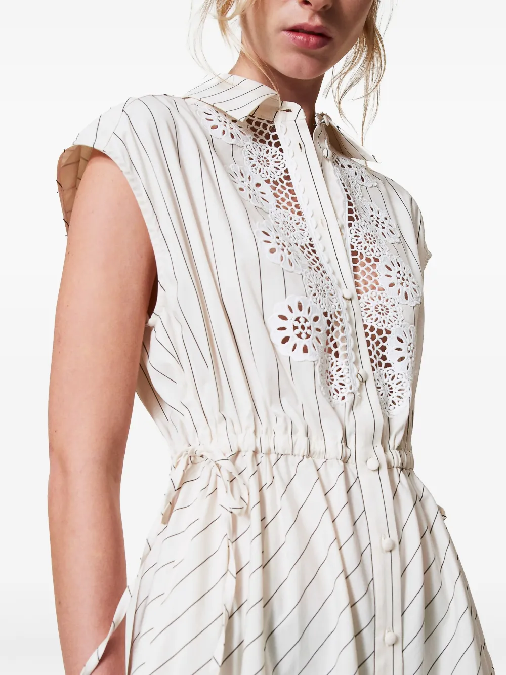 TWINSET Maxi-jurk met macramé detail Wit