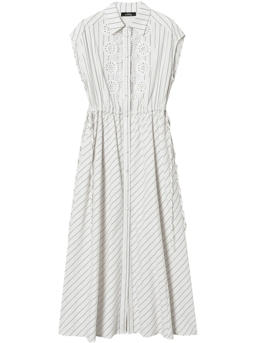 TWINSET robe longue à détail en macramé | blanc | Image 1