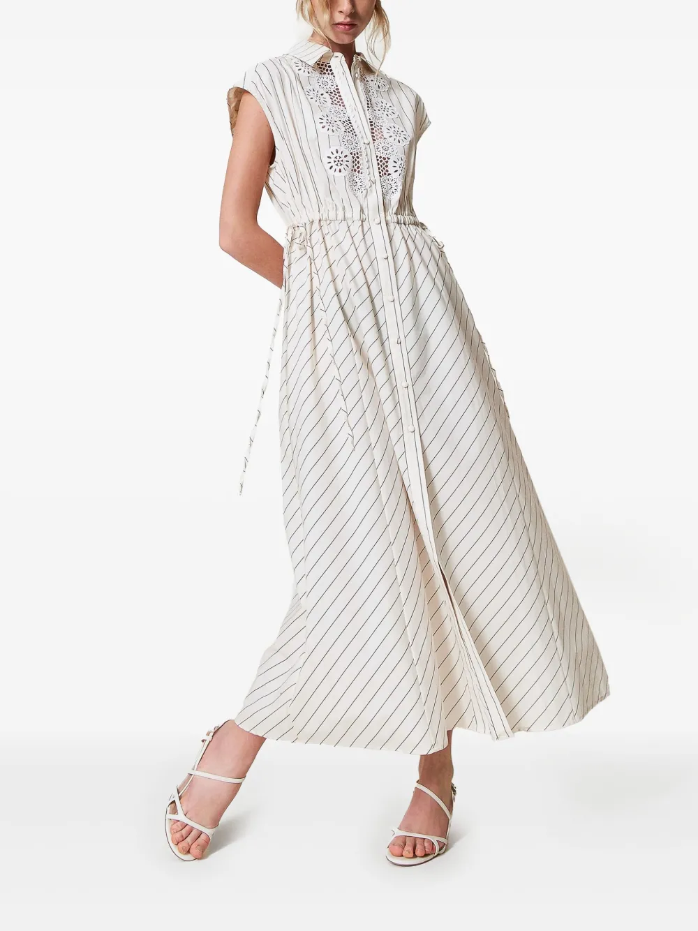 TWINSET Maxi-jurk met macramé detail - Wit