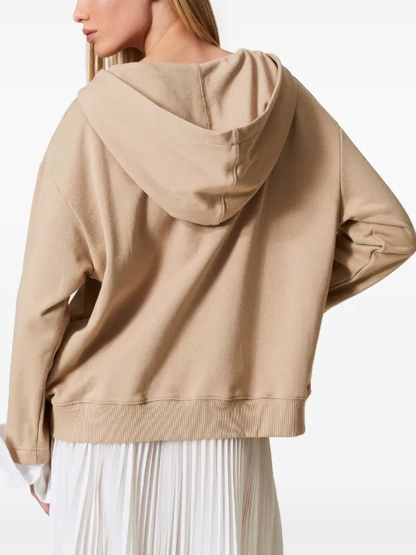 TWINSET Felpa Oval T Con Cappuccio Toni Neutri FARFETCH IT
