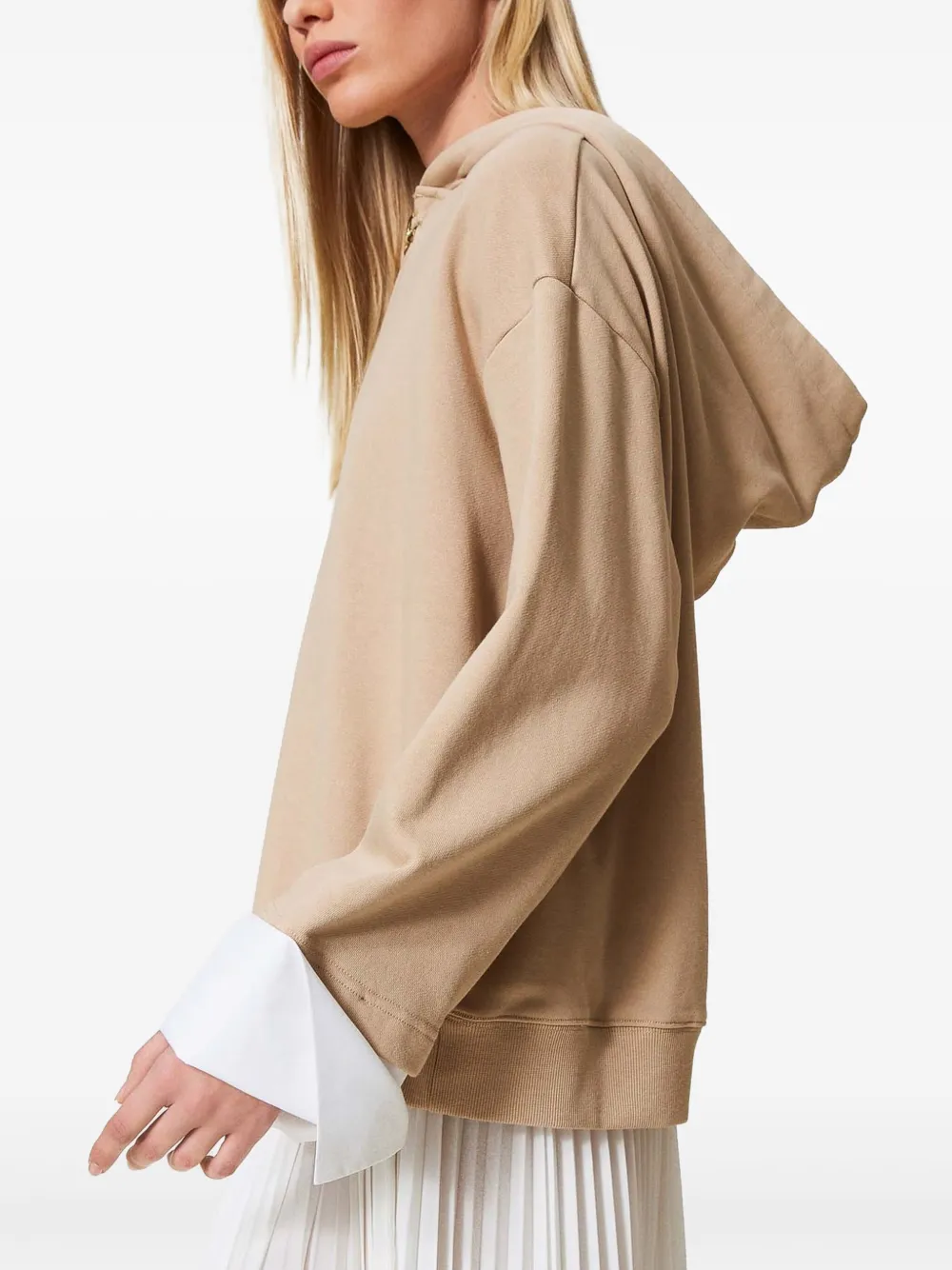 TWINSET Oval T hoodie met ketting Beige