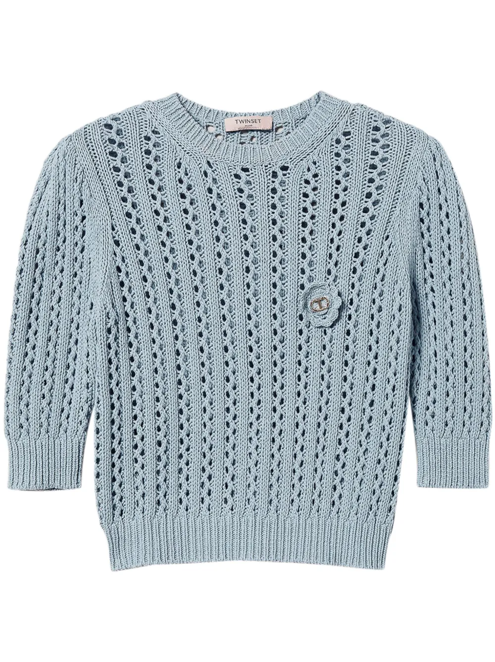 crochet-knit jumper