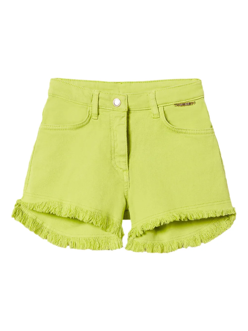 TWINSET Kids logo-lettering shorts | Green | Image 1