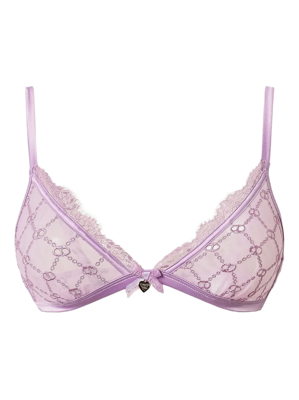 TWINSET chain-lace triangle bra Paars