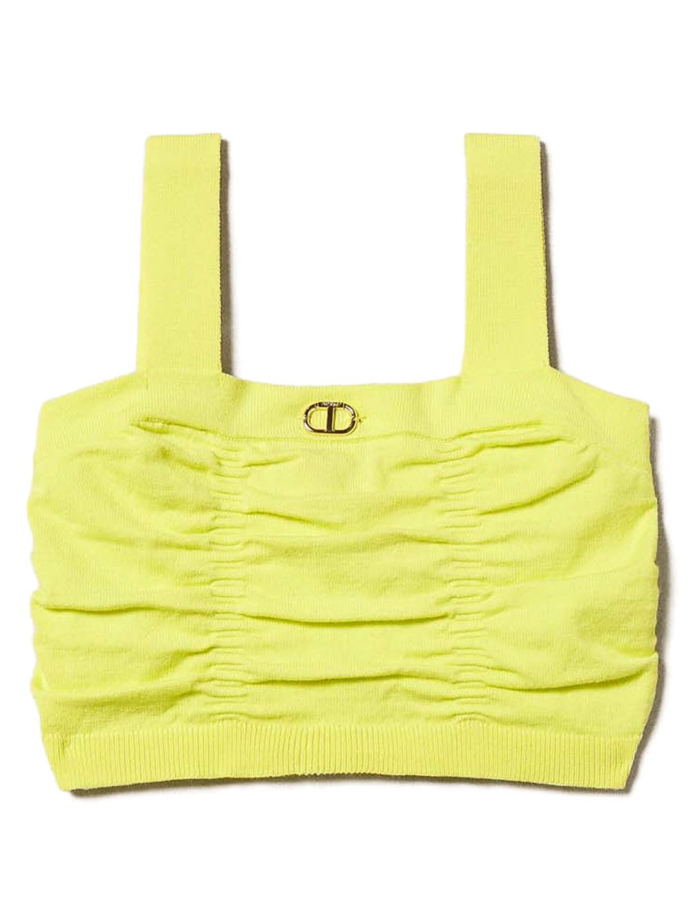 TWINSET Kids Tanktop met logoplakkaat Geel