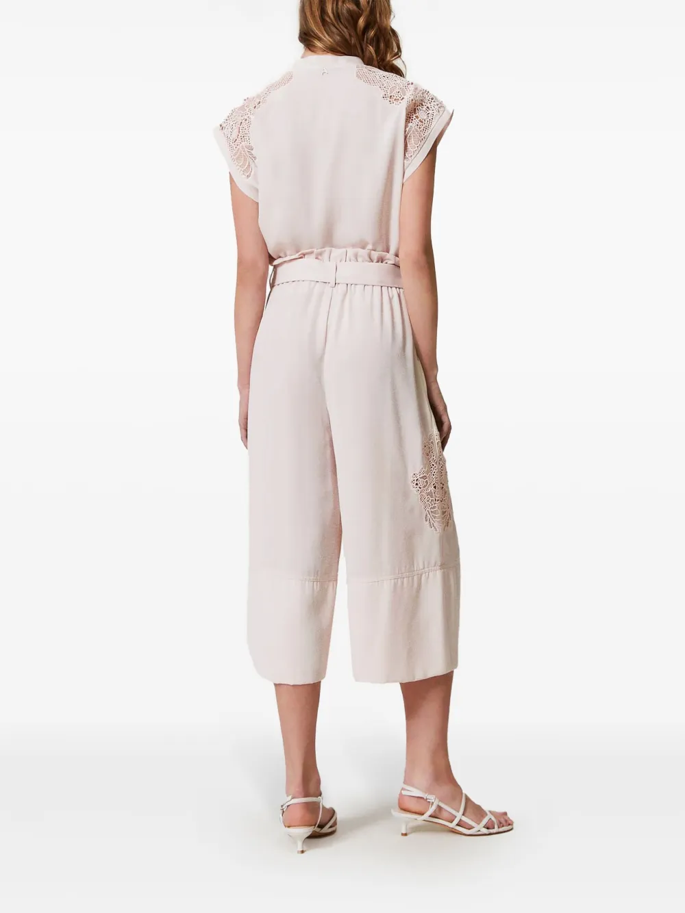 TWINSET Cropped twill broek Roze