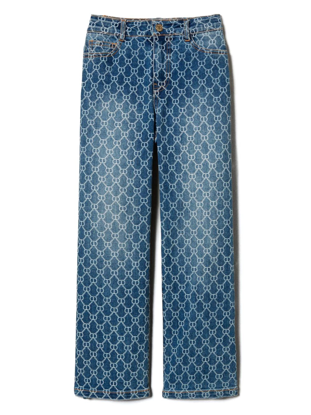 TWINSET Kids monogram jeans - Blue