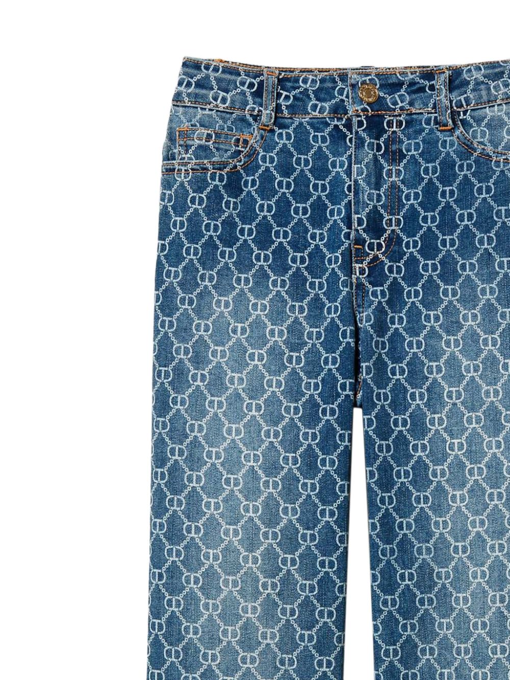 TWINSET Kids monogram jeans - Blue