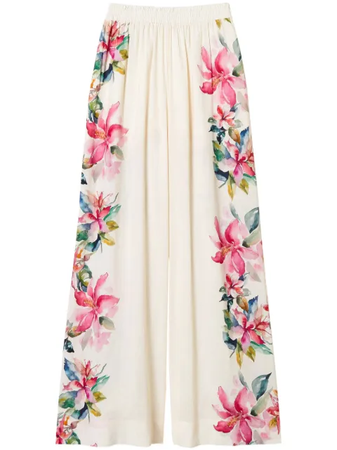 TWINSET floral-print wide-leg trousers