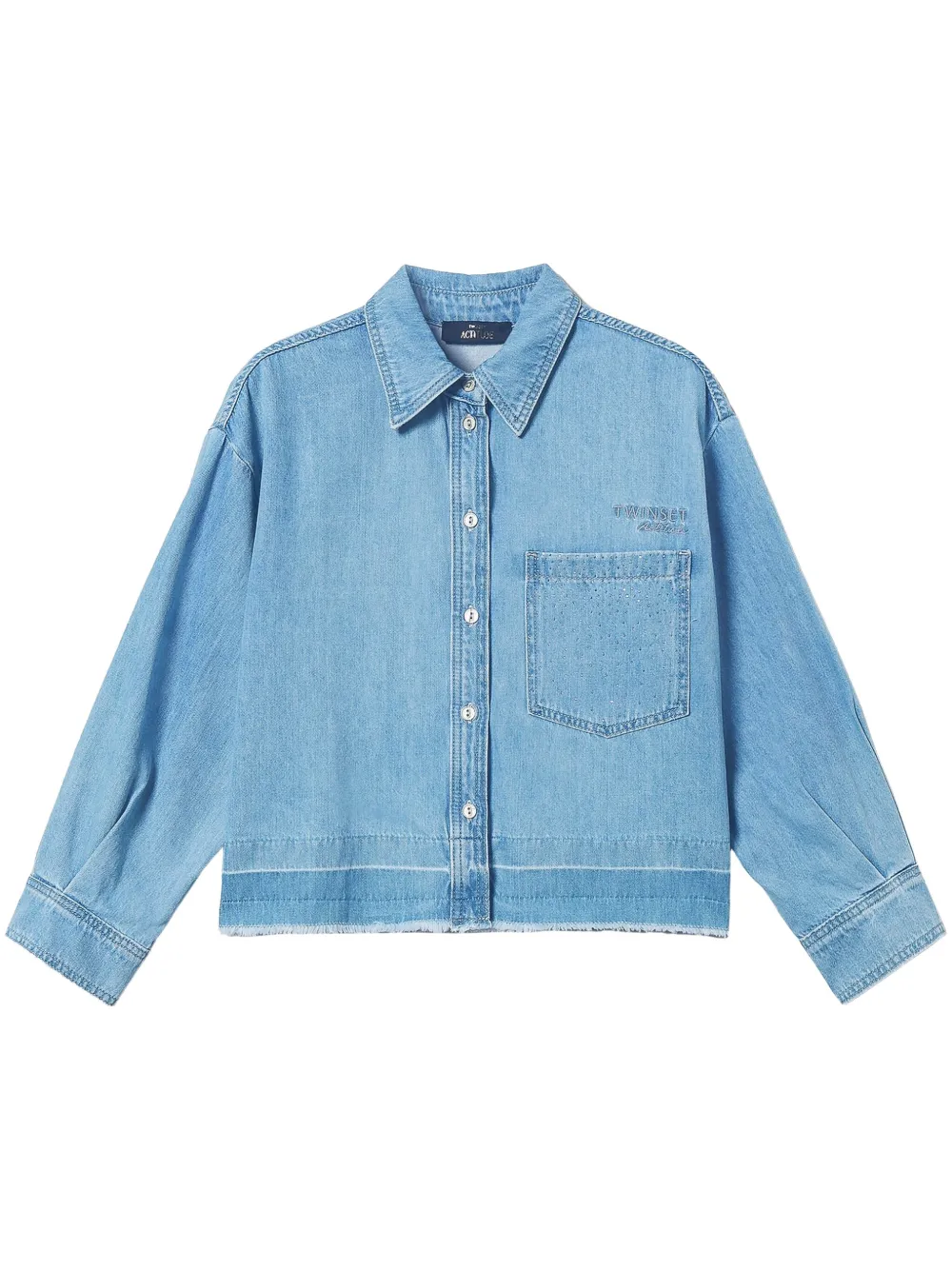 TWINSET camisa de mezclilla con detalles de apliques | azul | Image 1