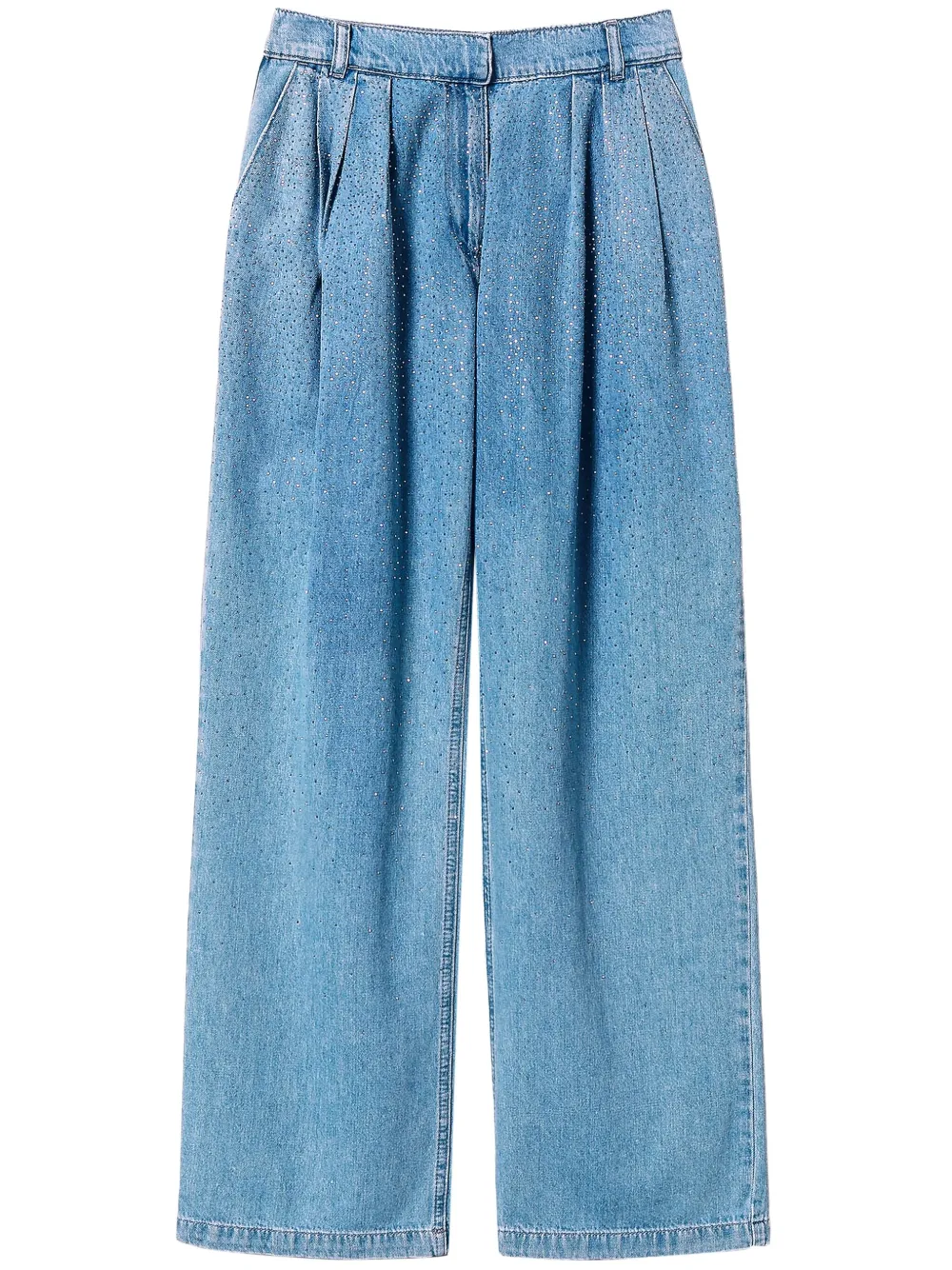 pleat-detail wide-leg jeans