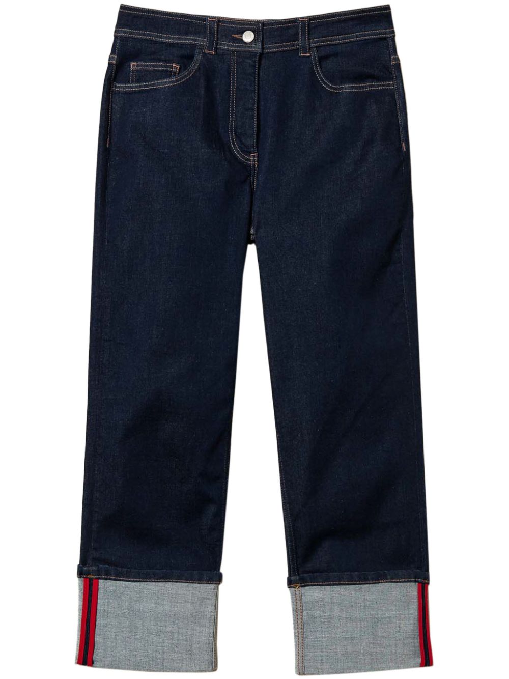 folded cropped jeans