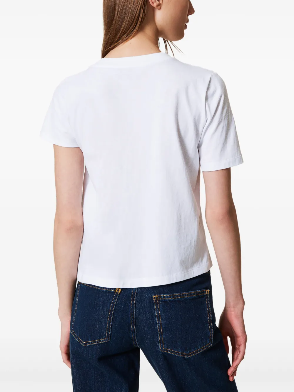 TWINSET Katoenen T-shirt met kettingdetail Wit