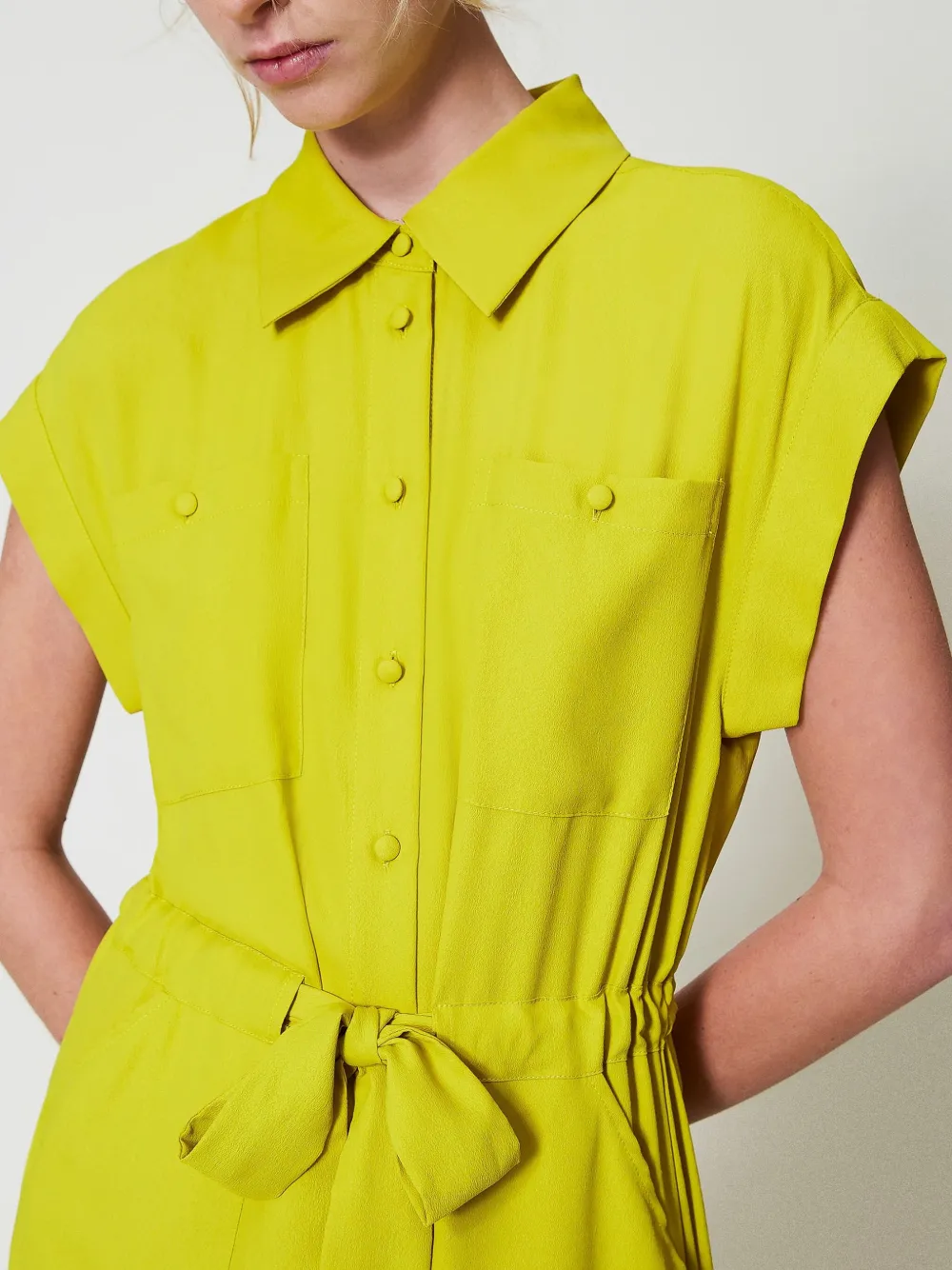 TWINSET Crêpe maxi-jurk Geel
