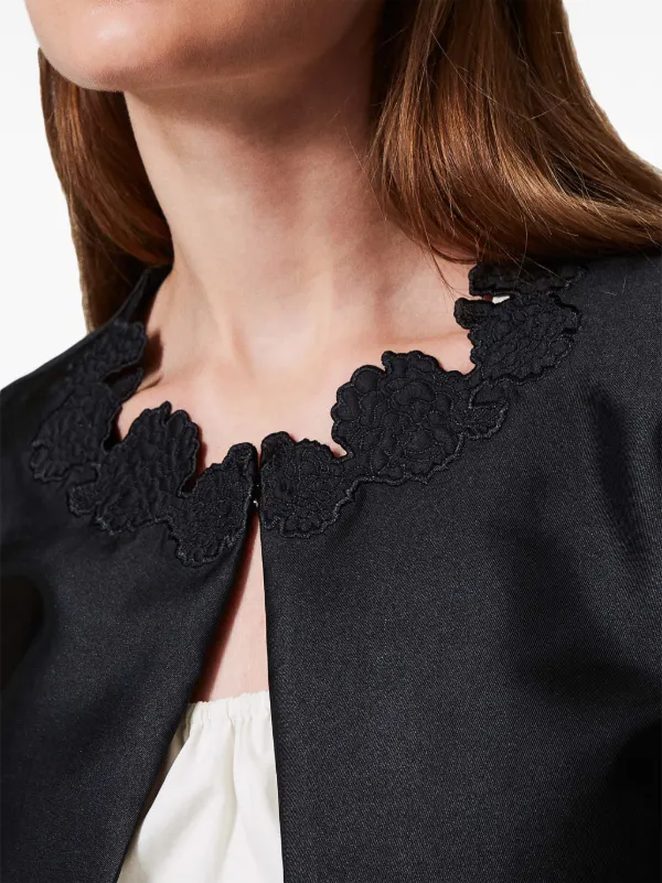 TWINSET Giacca In Pizzo Sangallo Nero FARFETCH IT