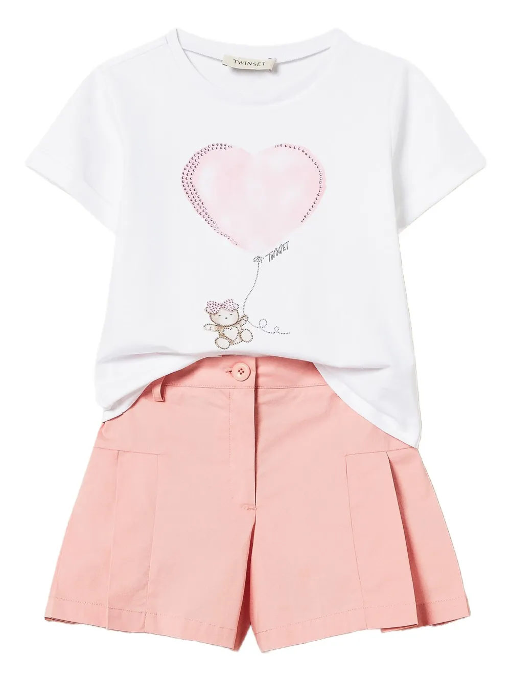 TWINSET Kids ensemble chemise-bermuda en coton | blanc | Image 1