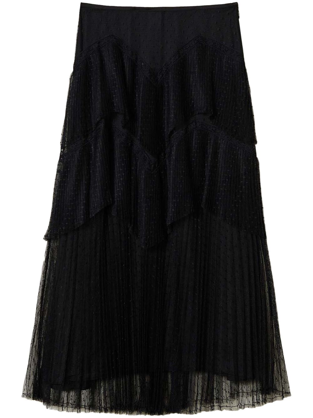 pleated tiered skirt