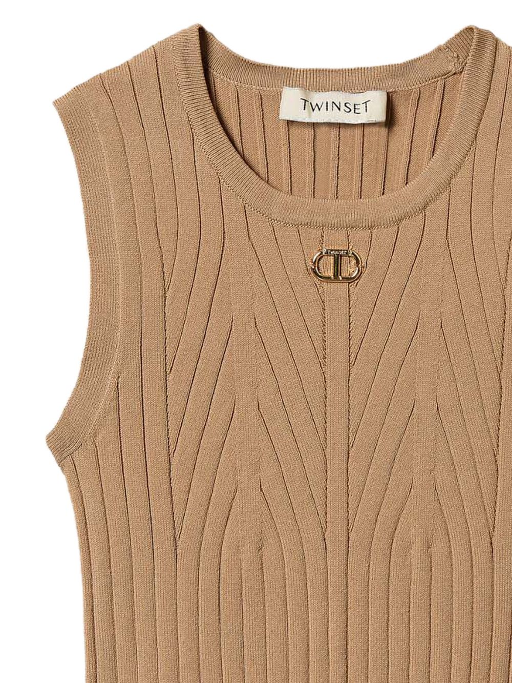 TWINSET Kids ribbed tank top - Beige