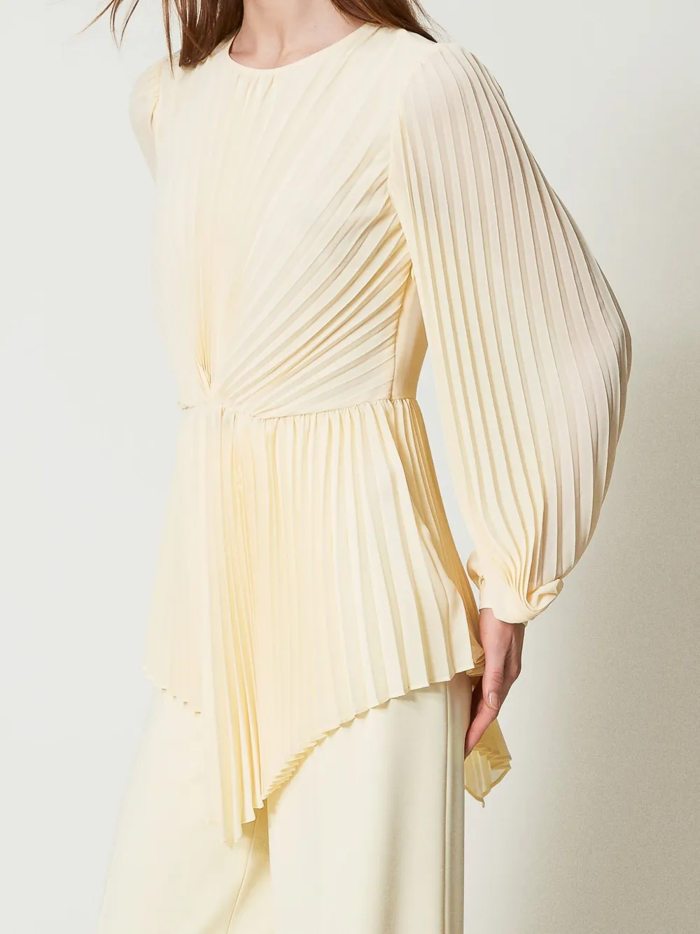TWINSET Geplooide blouse Geel
