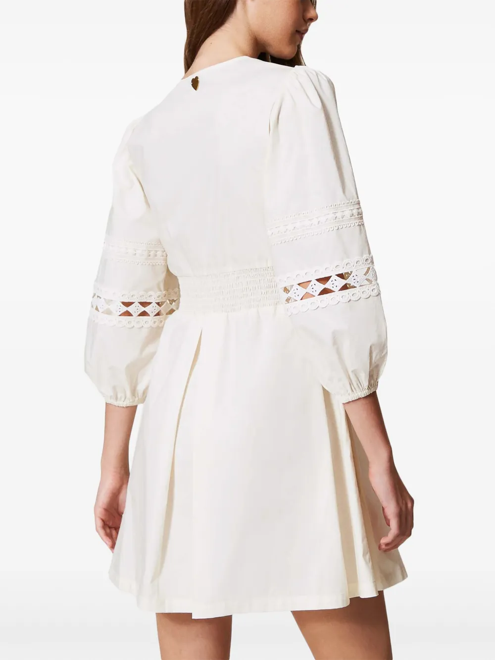 TWINSET Linnen mini-jurk 00059_MADREPERLA