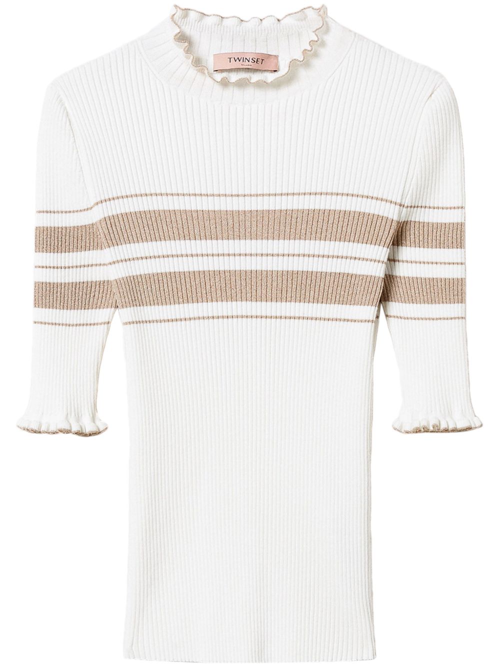 rib-knit striped top