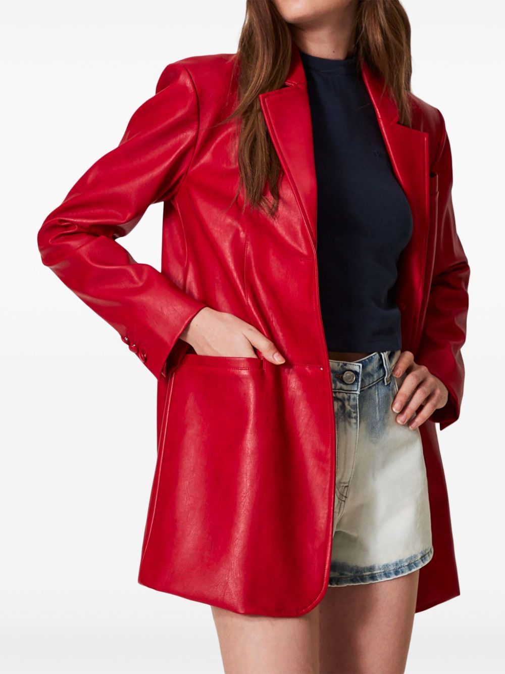 TWINSET Blazer van imitatieleer - Rood