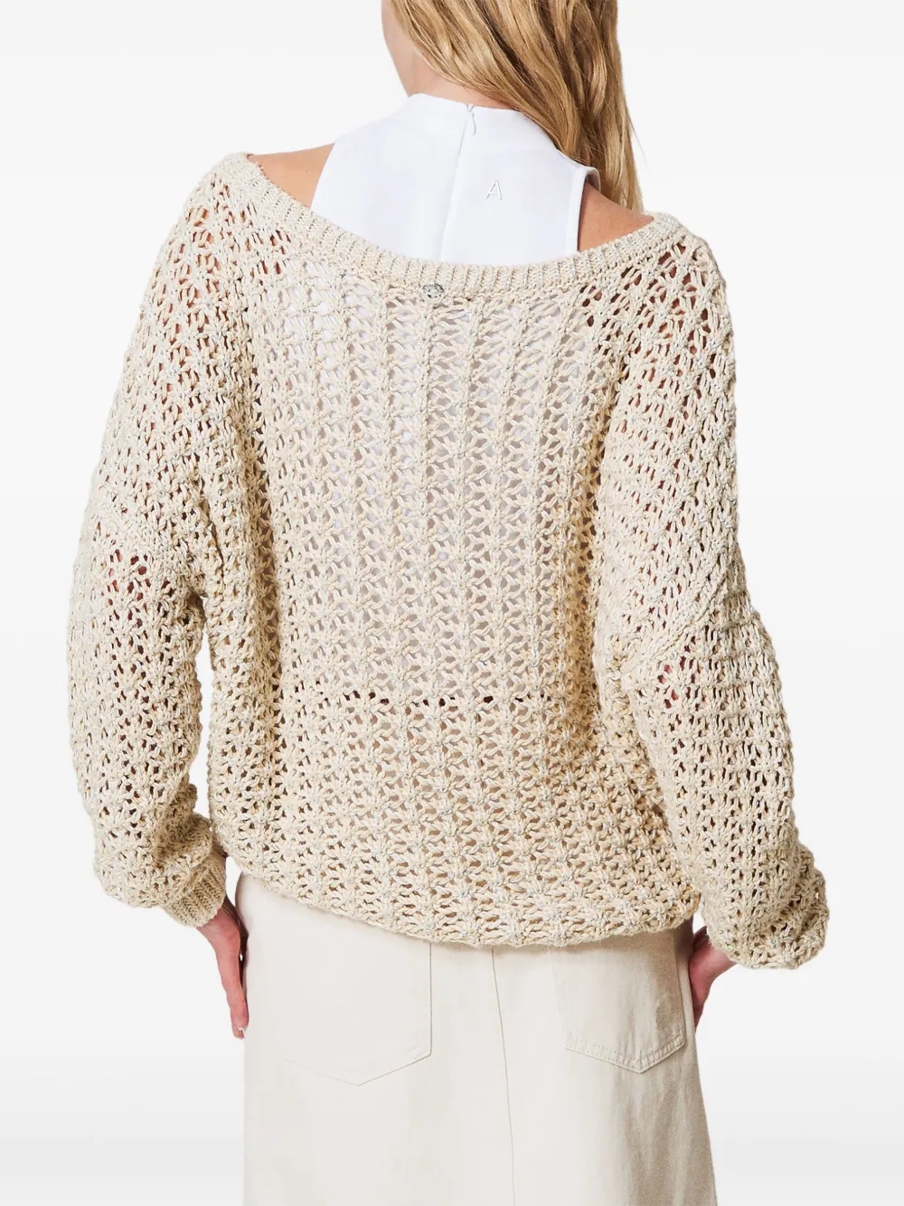 TWINSET Opengebreide trui Beige