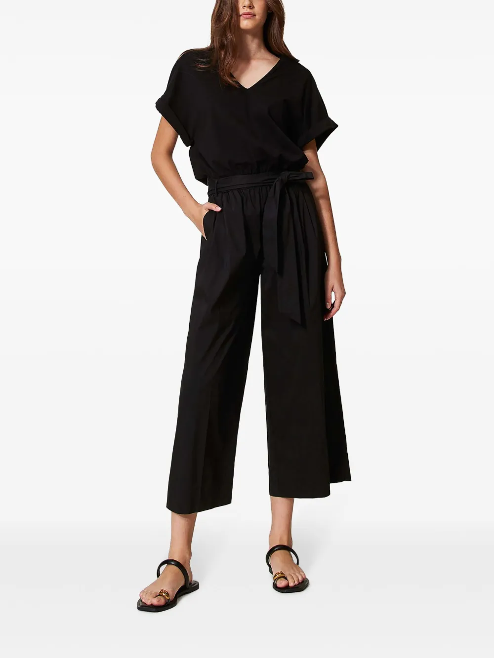 TWINSET Gebreid jumpsuit - Zwart