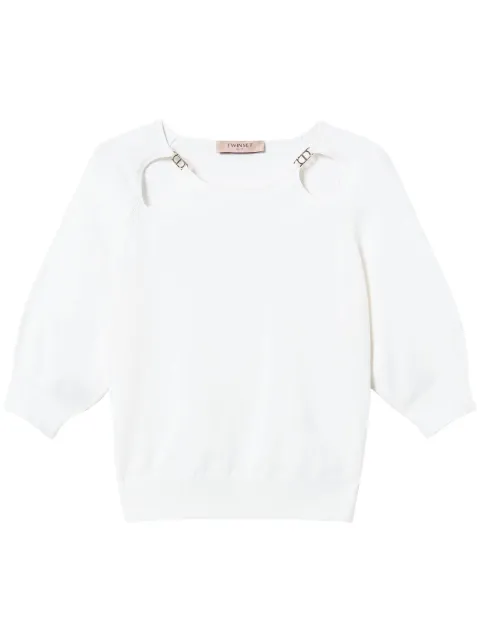TWINSET Oval T-plaque cut-out sweater