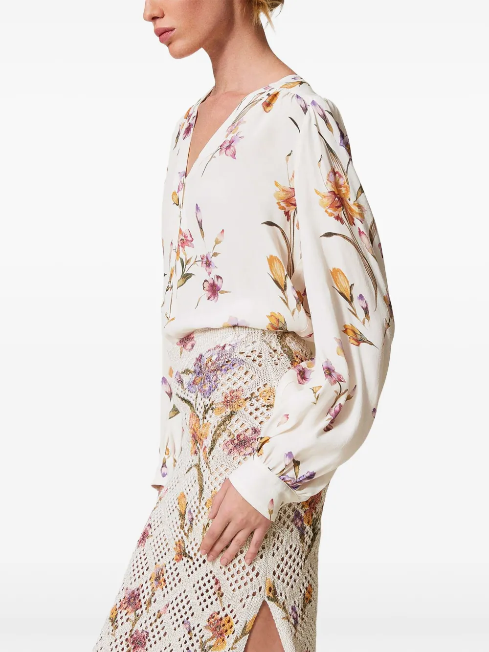 TWINSET Blouse met bloemenprint Wit