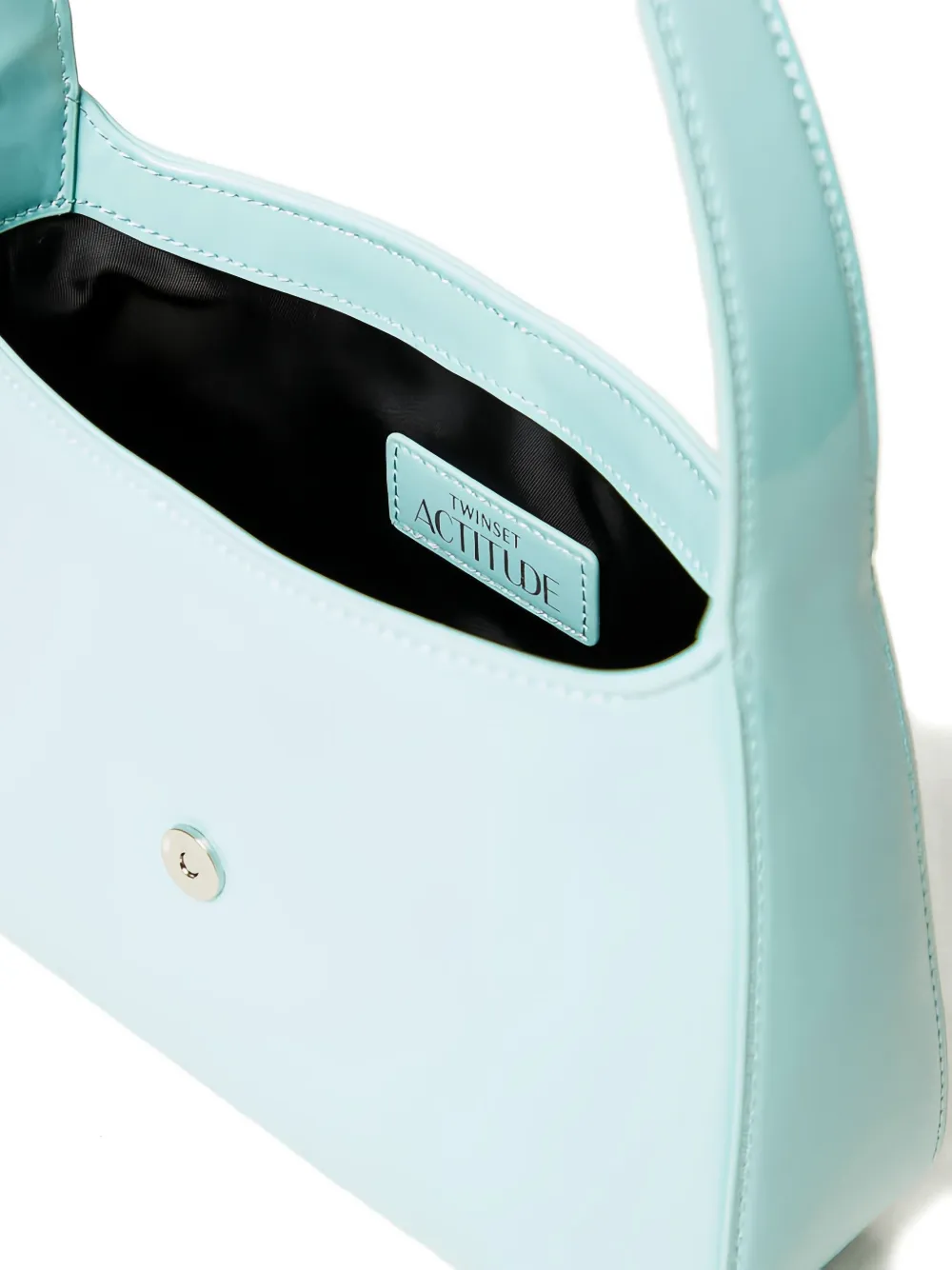 Twinset Patent Leather Top-handle Bag In Blue
