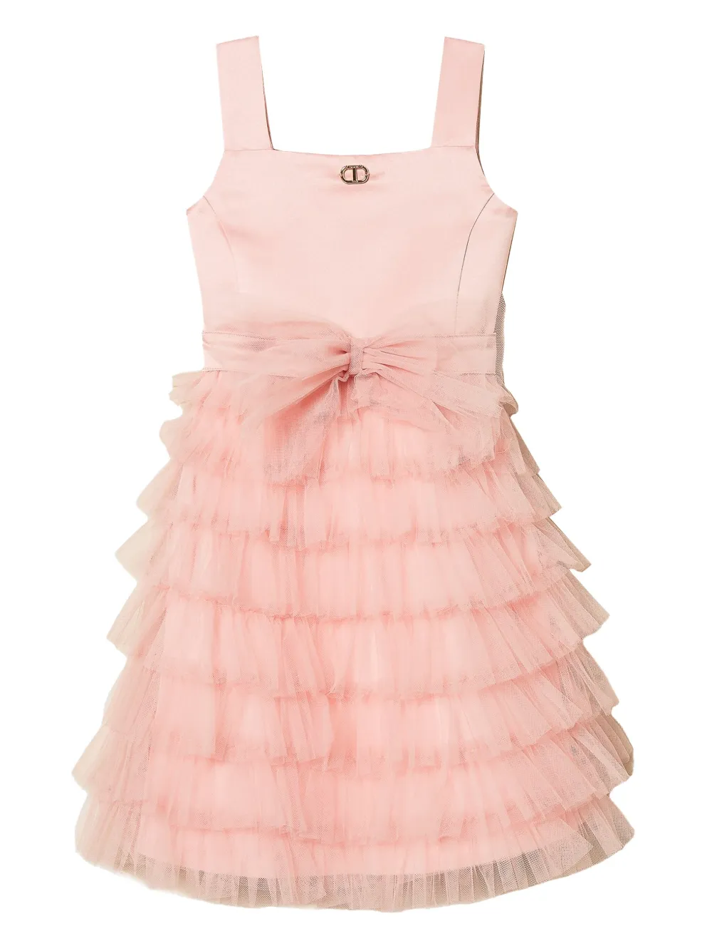 TWINSET Kids チュール ラッフルワンピース - ピンク TWINSET Kids チュール ラッフルワンピース - ピンク