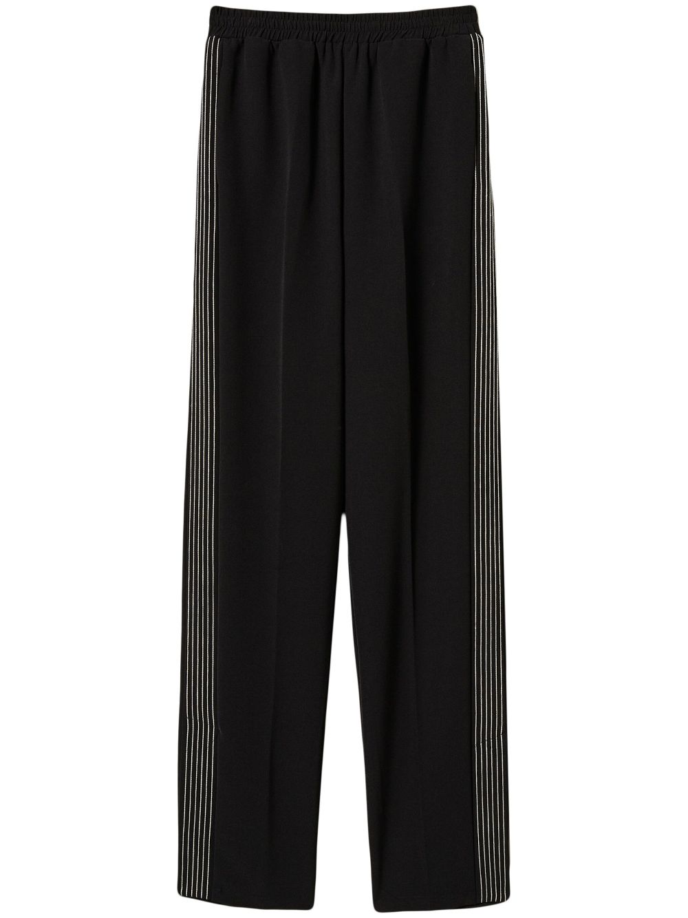 TWINSET embroidered crêpe track pants - Black