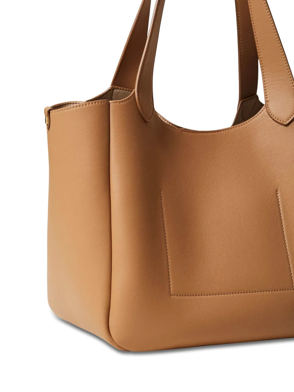 TWINSET Leren shopper Beige