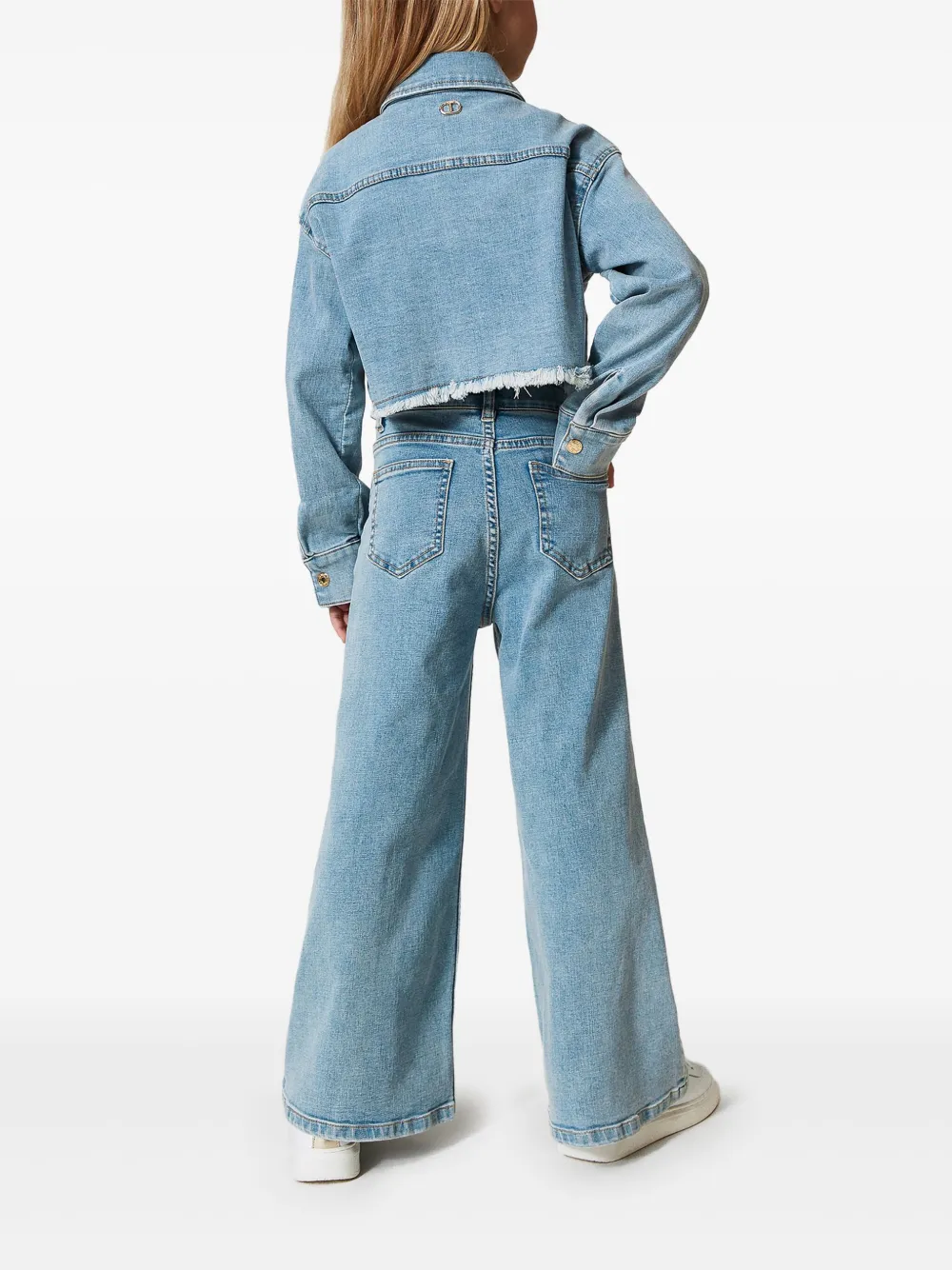 TWINSET Kids Jeans met decoratieve knopen Blauw