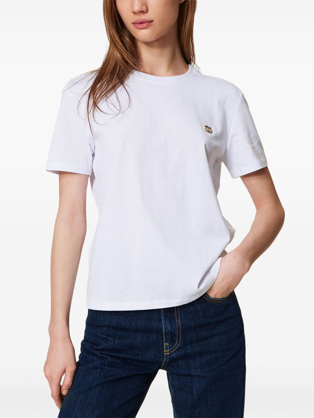 TWINSET Oval T-plaque T-shirt - Wit