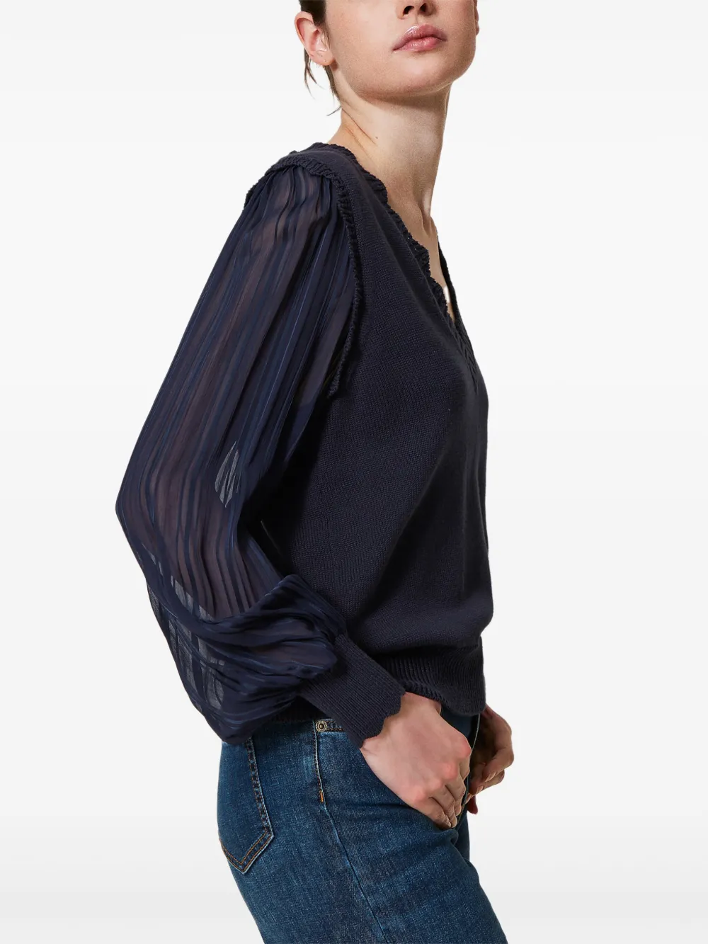 TWINSET Top met vlakken Blauw