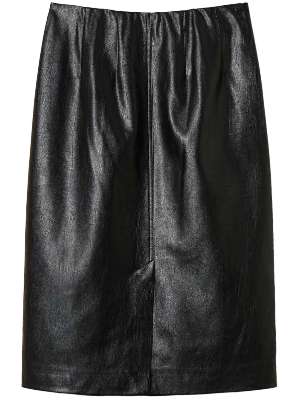 faux-leather skirt