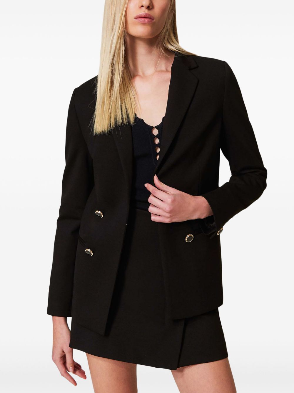 TWINSET Blazer met logoknopen - Zwart