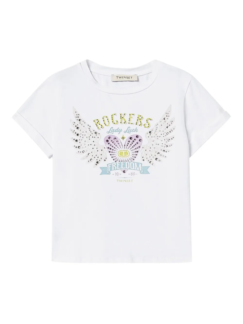 TWINSET Kids T-shirt met korte mouwen en grafische print Wit